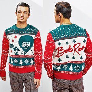 Pacsun Bob Ross Christmas Sweater 